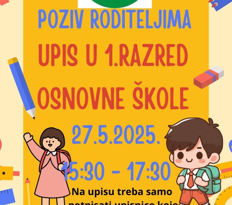 Upis u 1.razred osnovne škole u šk.god.2025./2026.