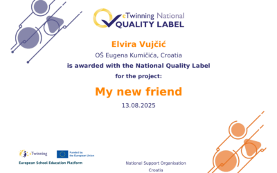 Stigla Nacionalna oznaka kvalitete za projekt My new friend