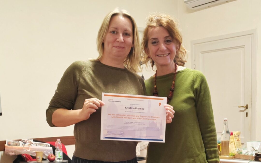 Kristina Premec na međunarodnom tečaju u Firenci: Inkluzija i podrška učenicima s posebnim potrebama u i izvan učionice