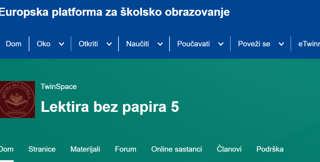 Započeo eTwinning projekt Lektira bez papira 5